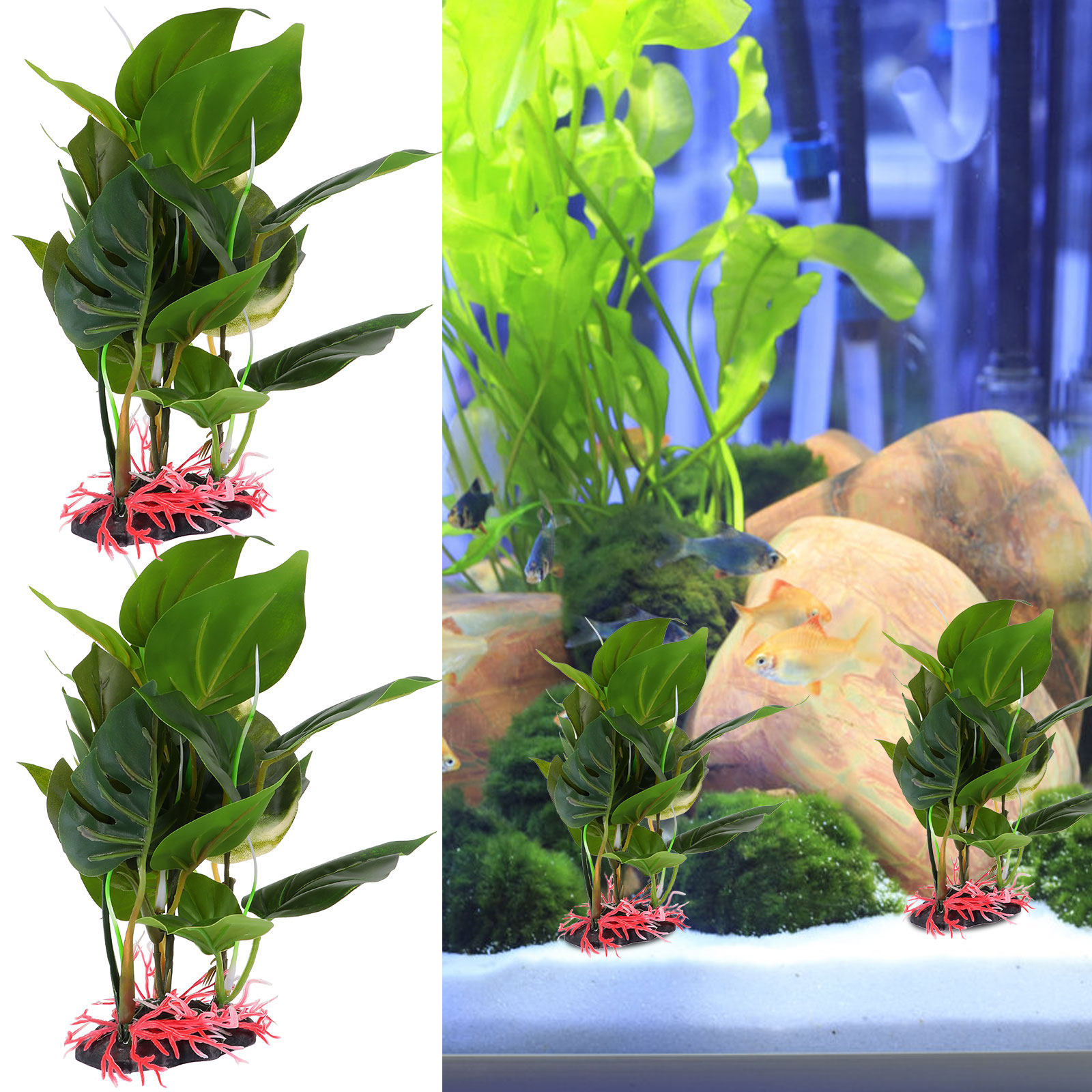 실물 같은 인조 녹색 식물, 수족관, 어항, 파충류 테 - Non Planted Aquarium Fish 리뷰 및 가격