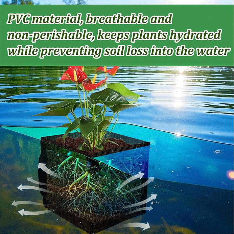 4 Pcs 블랙 메쉬 연못 심기 바구니 사각형 라운드  - Aquarium Plant 리뷰 및 가격