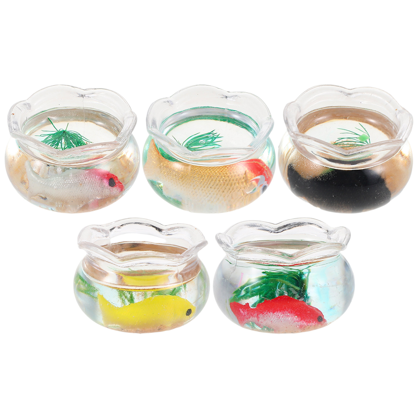 5개 미니어처 어항, 작은 원형 금붕어 수족관, 사실적 - Aquarium Plant 리뷰 및 가격